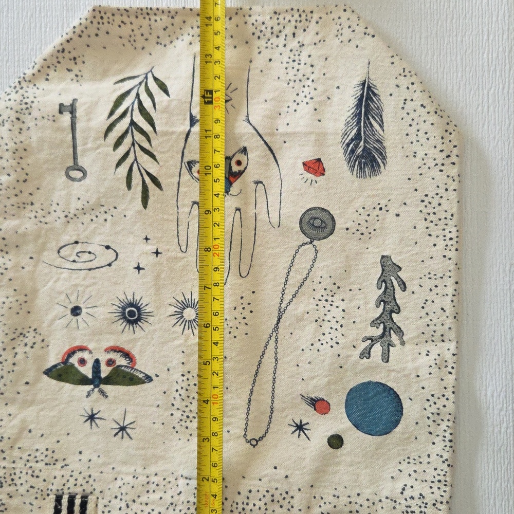 Danica Studio Artistc Canvas Tote Bag - Cream with Multicolor Design - Picture 4 of 7